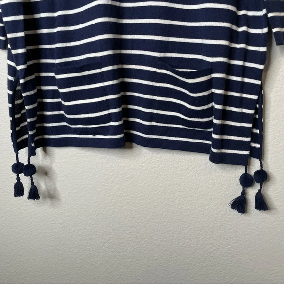 Lilly Pulitzer Navy Stripe Coolmax Elba Sweater With Tassels Size XXS - Picture 3 of 5